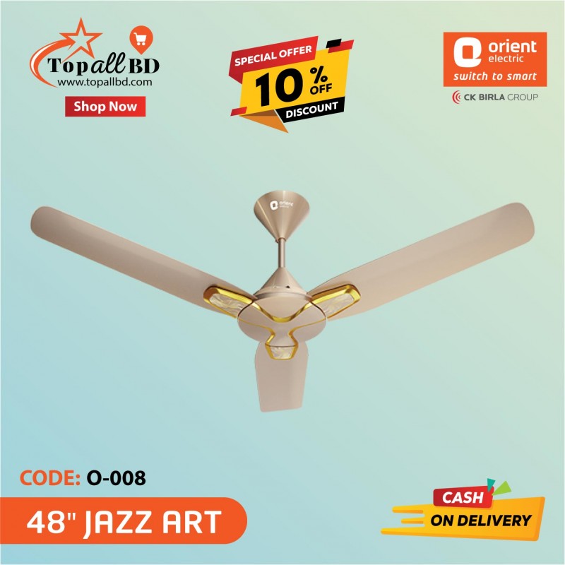 ORIENT 48" JAZZ ART CEILING FAN (TOPAZ GOLD)