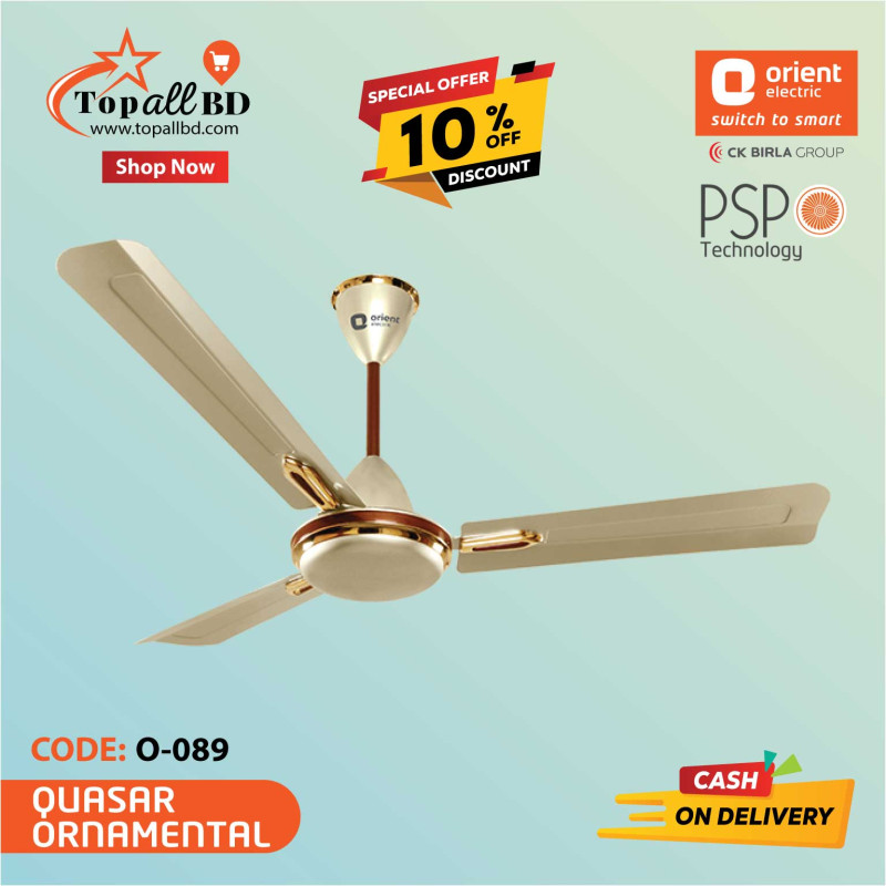 ORIENT 48" QUASAR ORNAMENTAL CEILING FAN (METALLIC IVORY CHERRY)