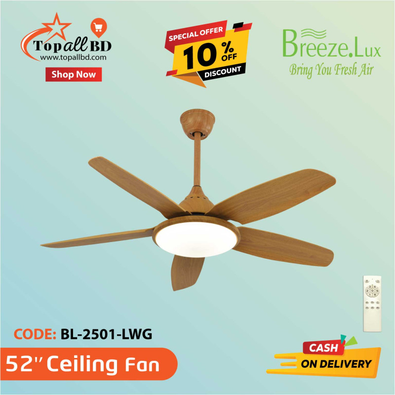 52'' BREEZE.LUX CEILING FAN 5 BLADE BL-2501-LWG