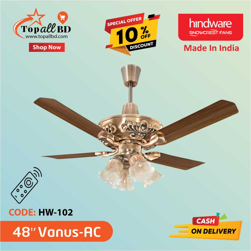 HINDWARE 48" VENUS CEILING FAN (ANTIQUE COPPER FINISH)