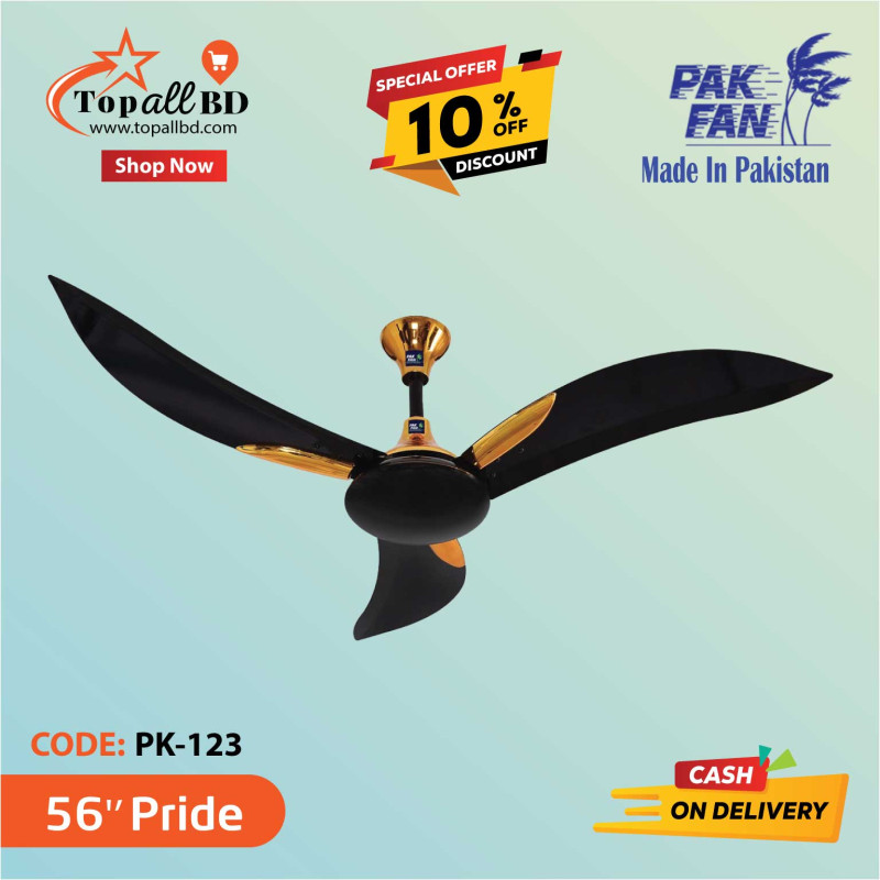 PAK 56" PRIDE CEILING FAN (BLACK GOLDEN)