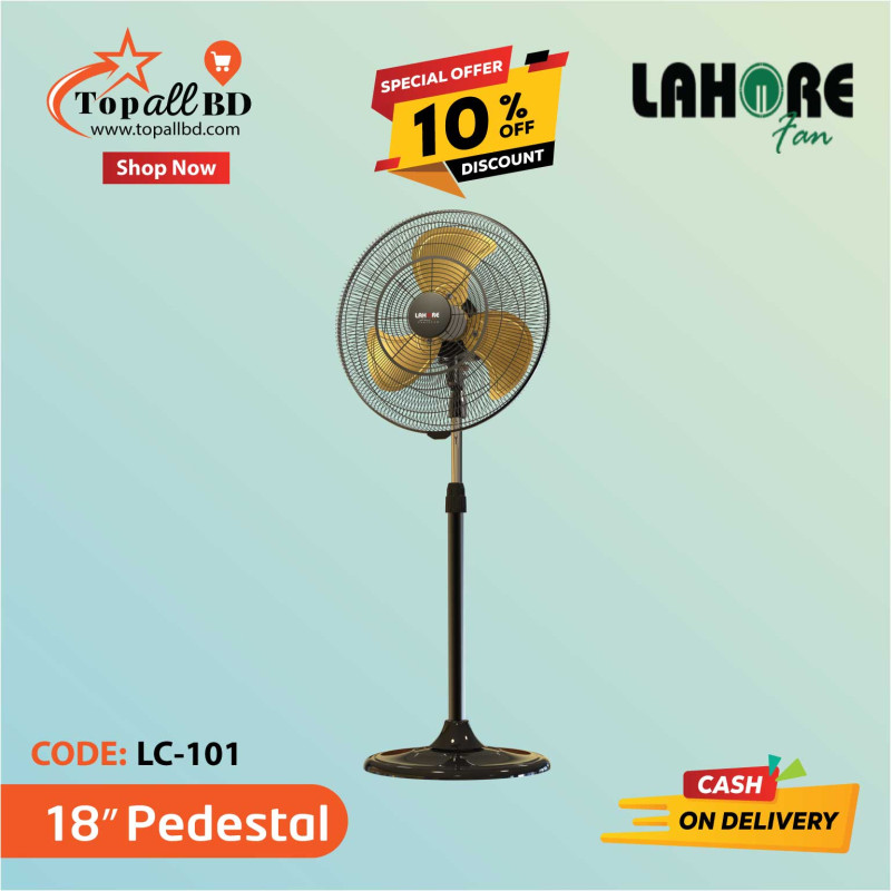 18'' LAHORE PEDESTAL FAN (BLACK)