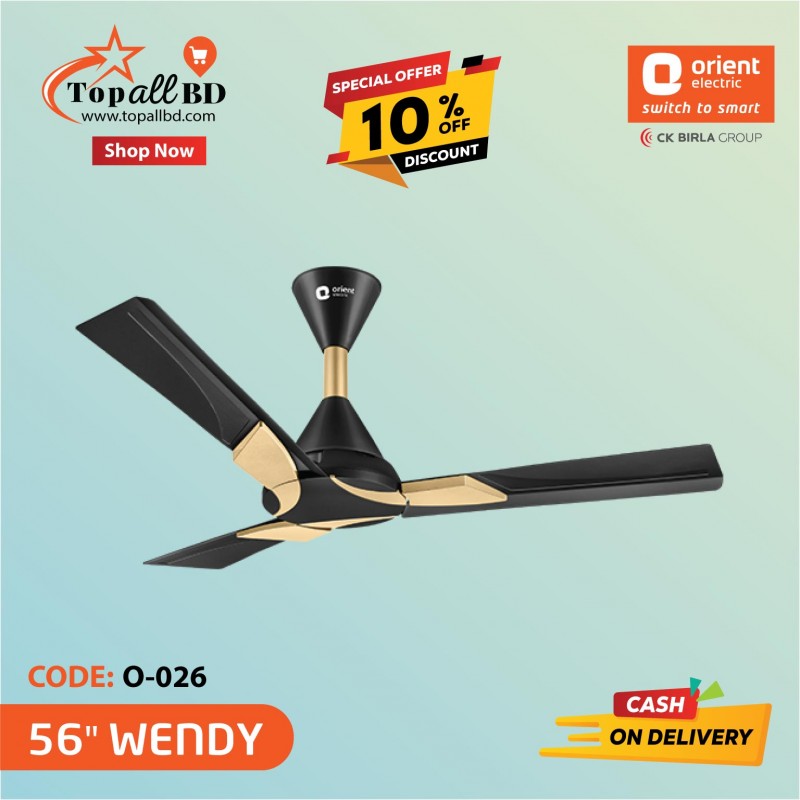 ORIENT 56" WENDY CEILING FAN (METALLIC BLACK GOLD)
